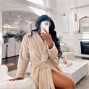 💙💖 Pottery Barn Cozy Sherpa Fleece Hooded‎ Robe